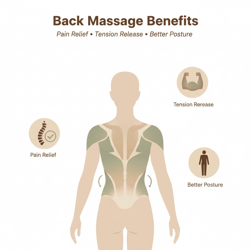 Professional back massage therapy for pain relief and muscle tension
