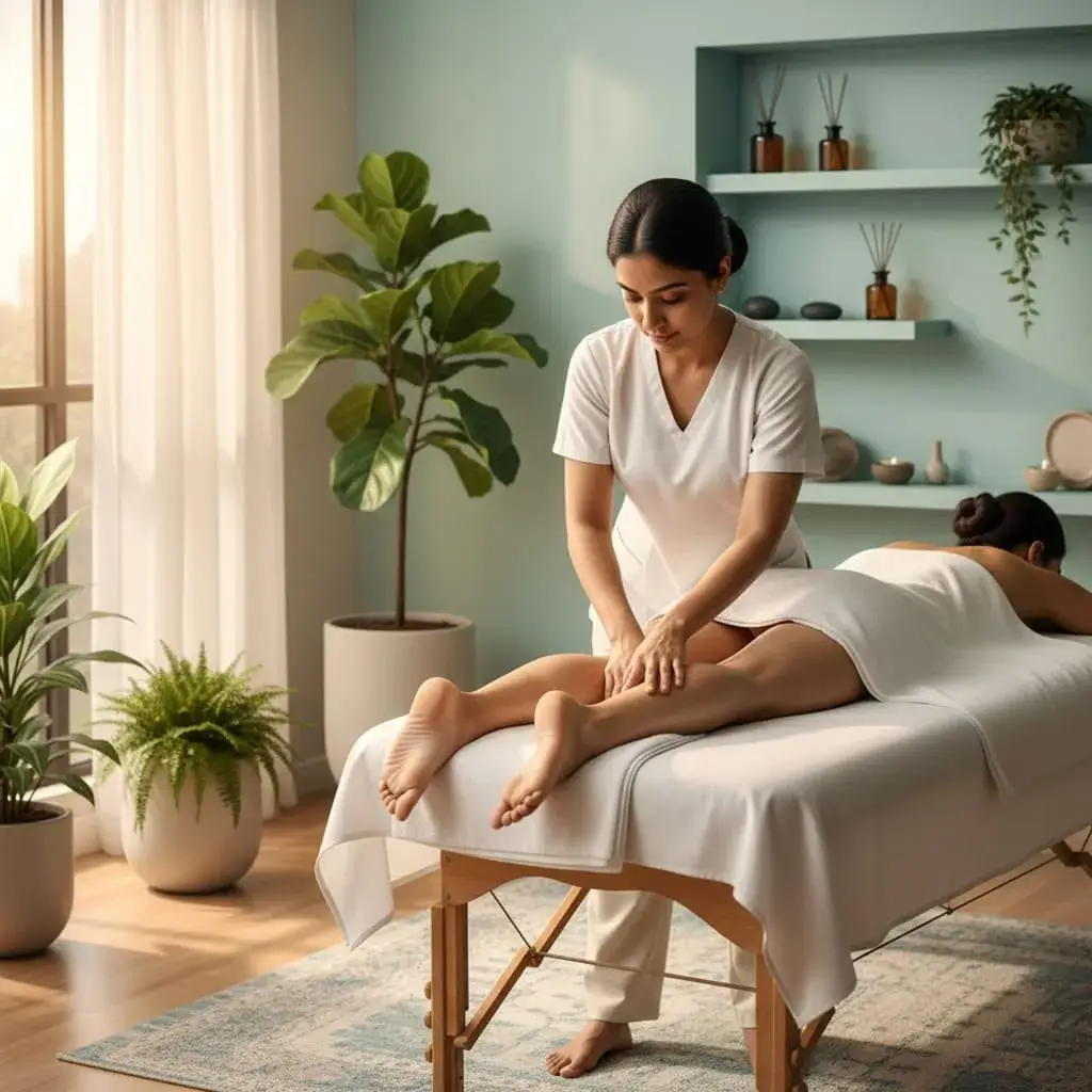 Professional home massage service in Ahmedabad - therapist providing relaxation massage