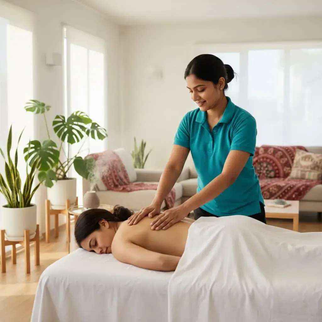 Professional home massage service in Jaipur - therapist providing relaxation massage