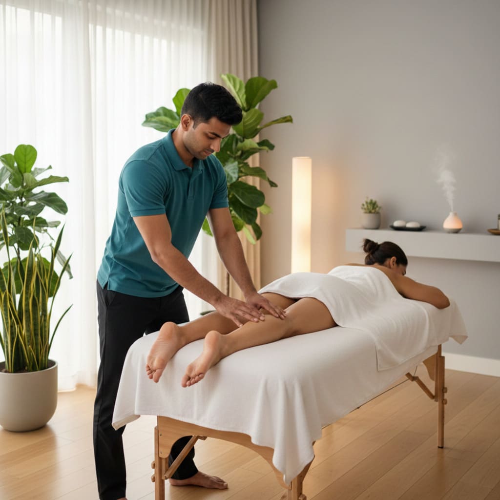 Professional home massage service in Kanpur - therapist providing relaxation massage