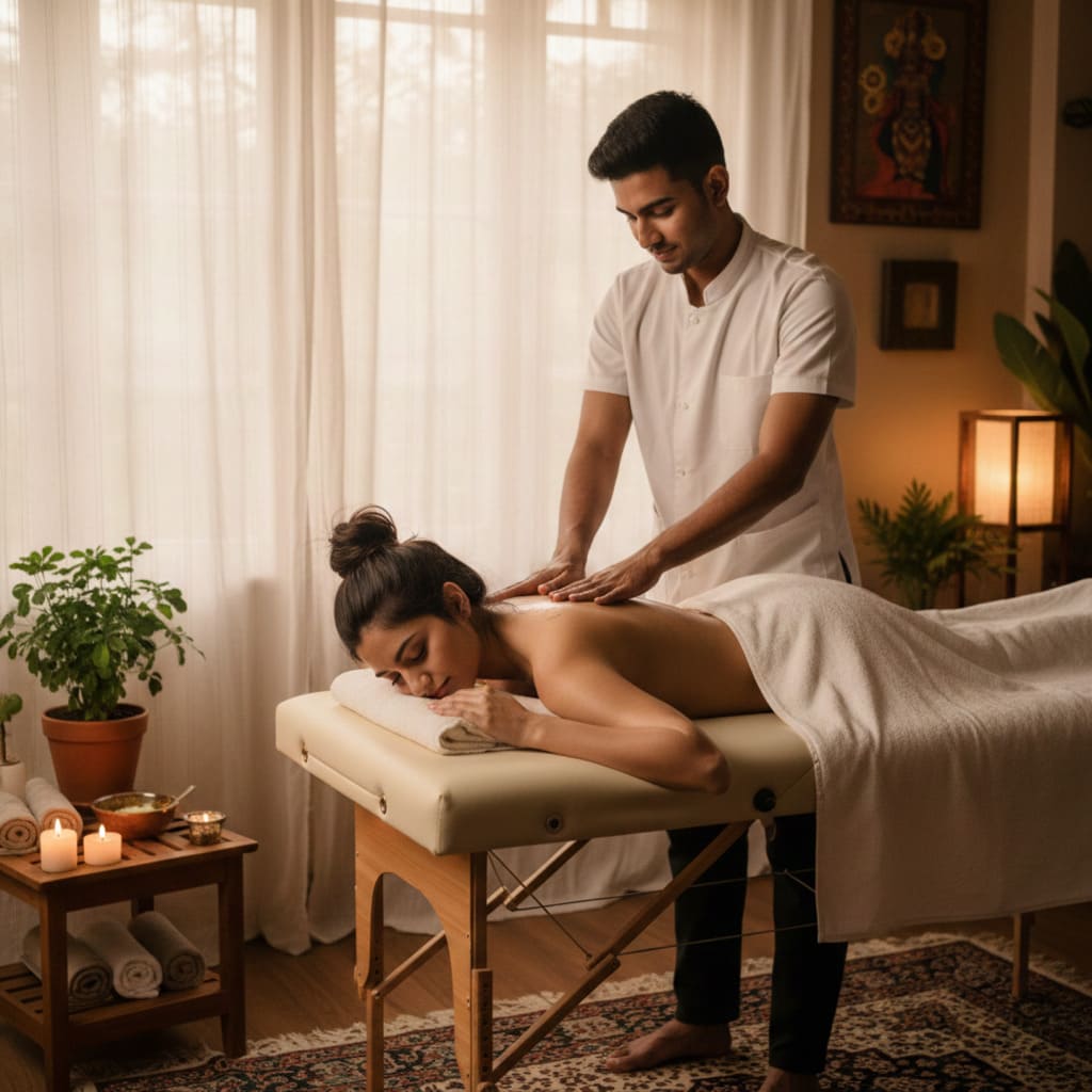 Professional home massage service in Nagpur - therapist providing relaxation massage