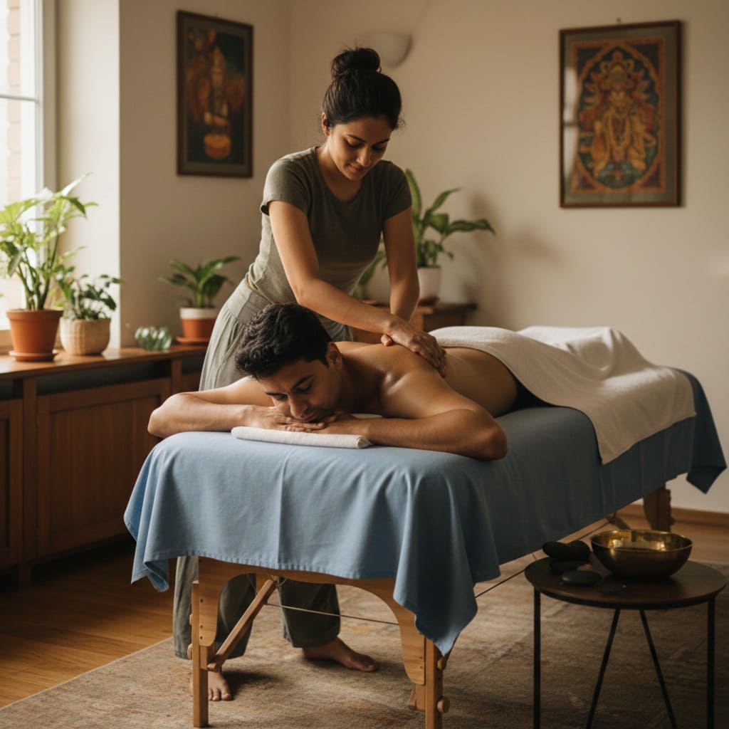 Professional home massage service in Surat - therapist providing relaxation massage