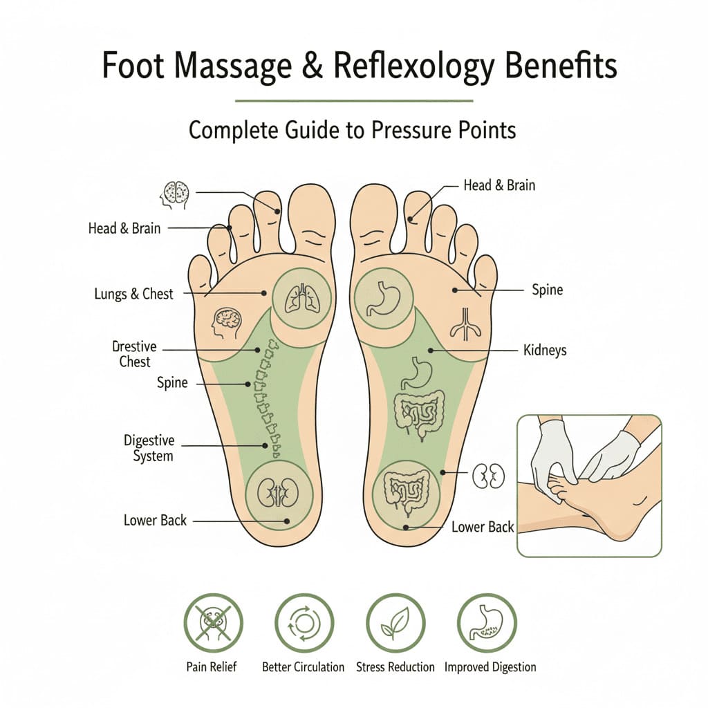 Professional foot reflexology massage therapy session
