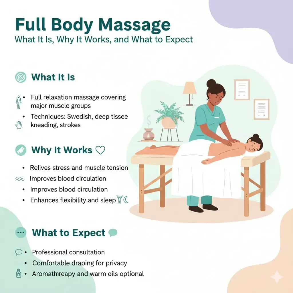 Person receiving a relaxing full body massage from a professional therapist