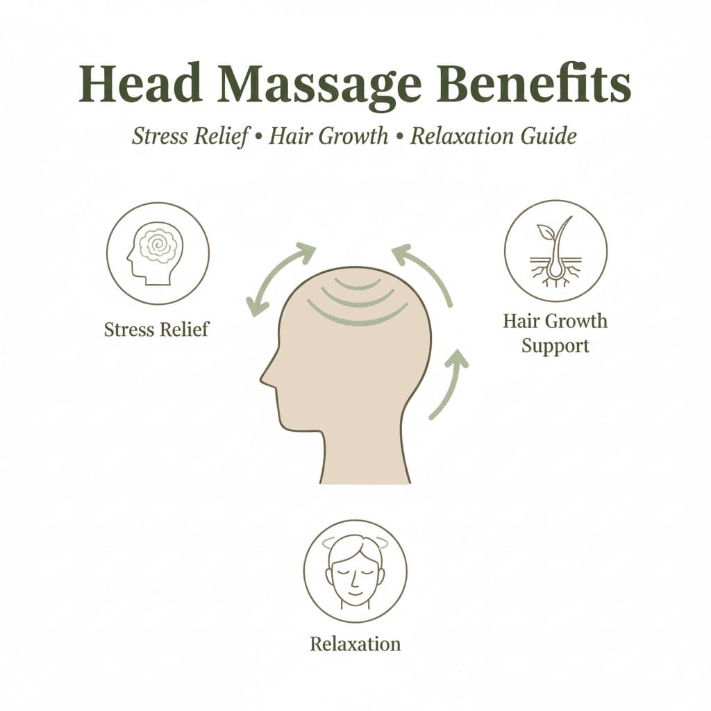 Professional head massage therapy session for relaxation and stress relief
