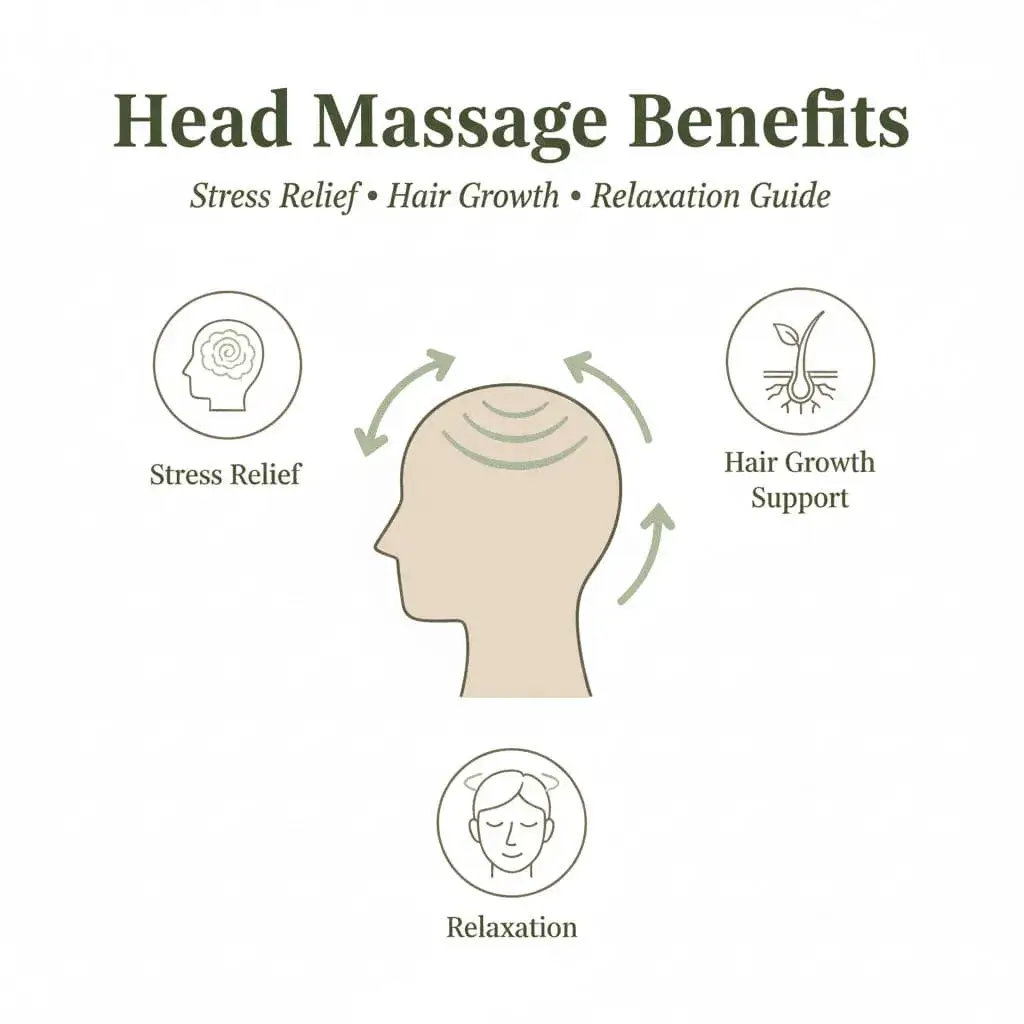 Professional head massage therapy session for relaxation and stress relief