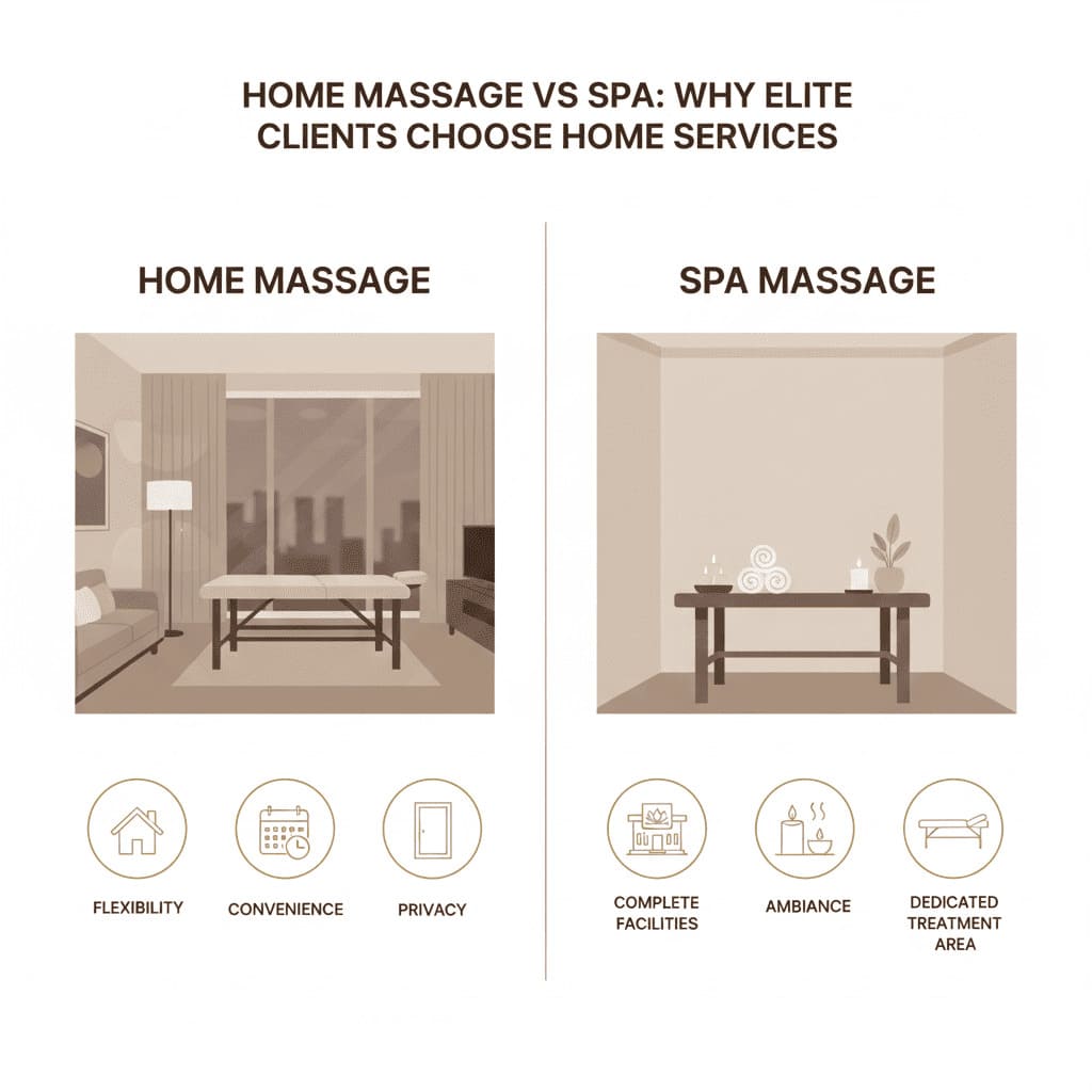 Relaxing massage setup in an elegant home environment