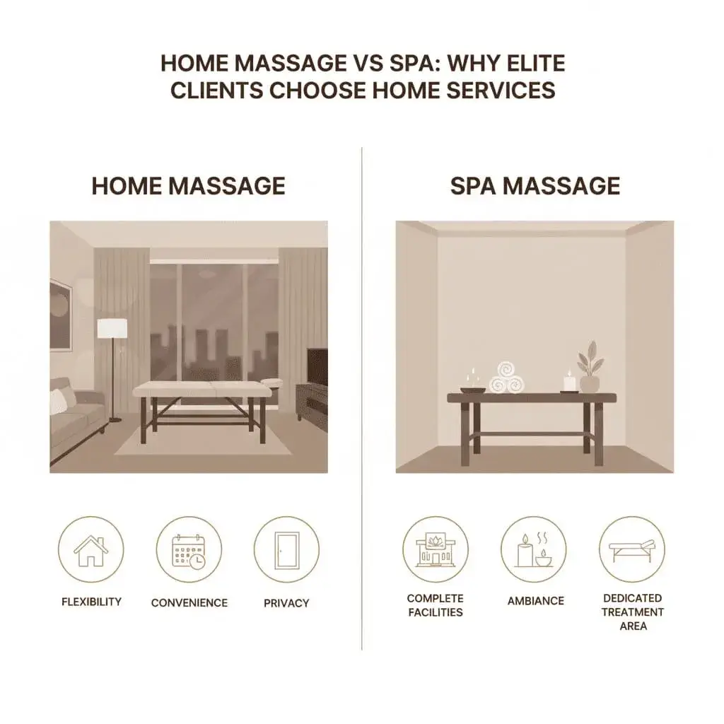 Relaxing massage setup in an elegant home environment