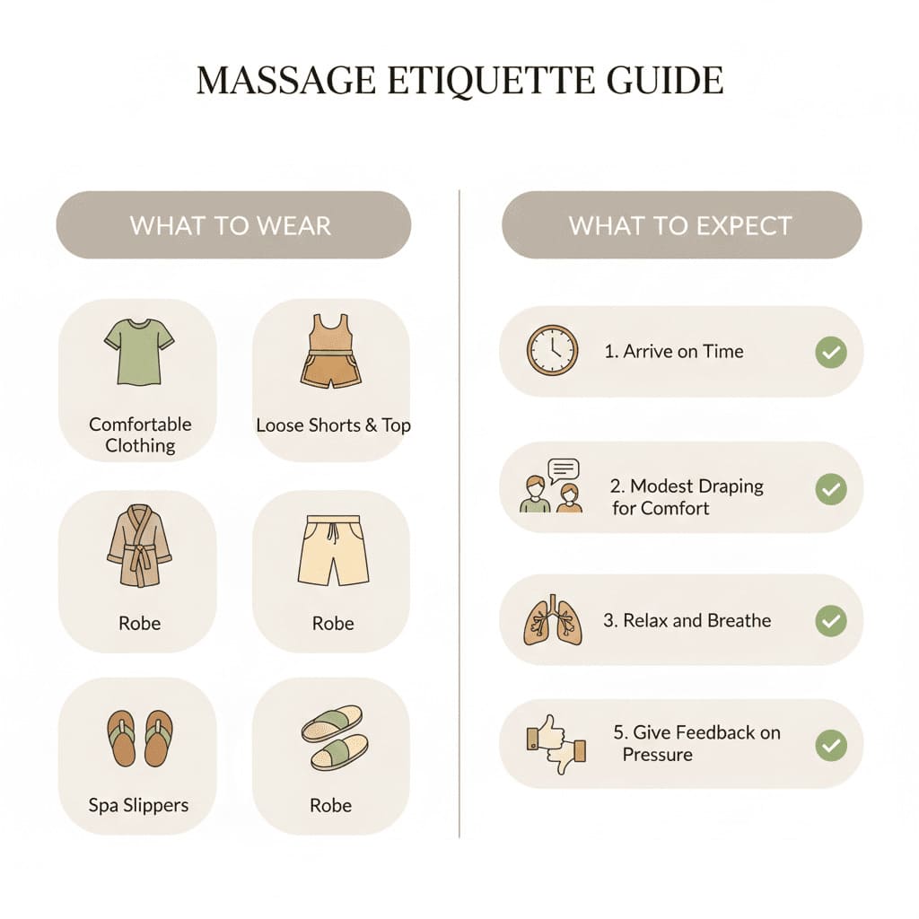 Professional massage setup with clean linens and calming environment