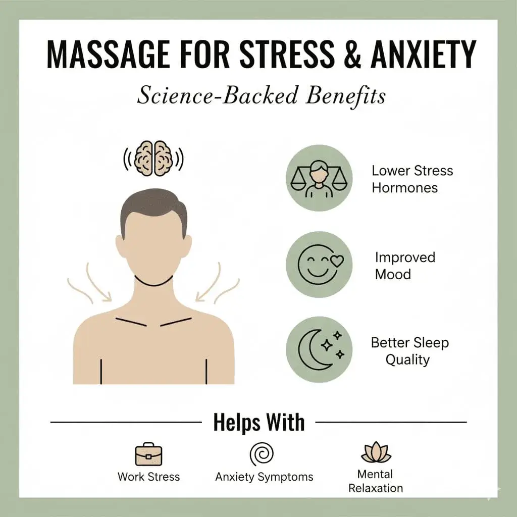 Person receiving a relaxing massage in a calm, peaceful environment for stress relief