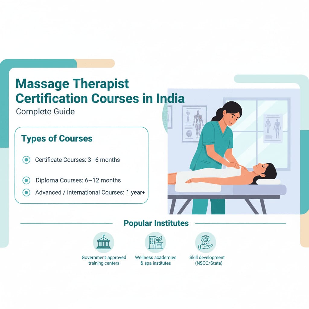 Massage therapy student practicing techniques during certification course