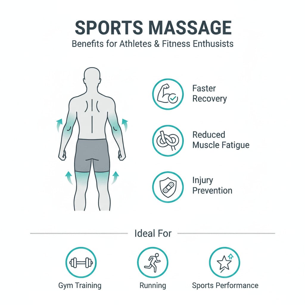 Professional sports massage therapist working on athlete leg muscles