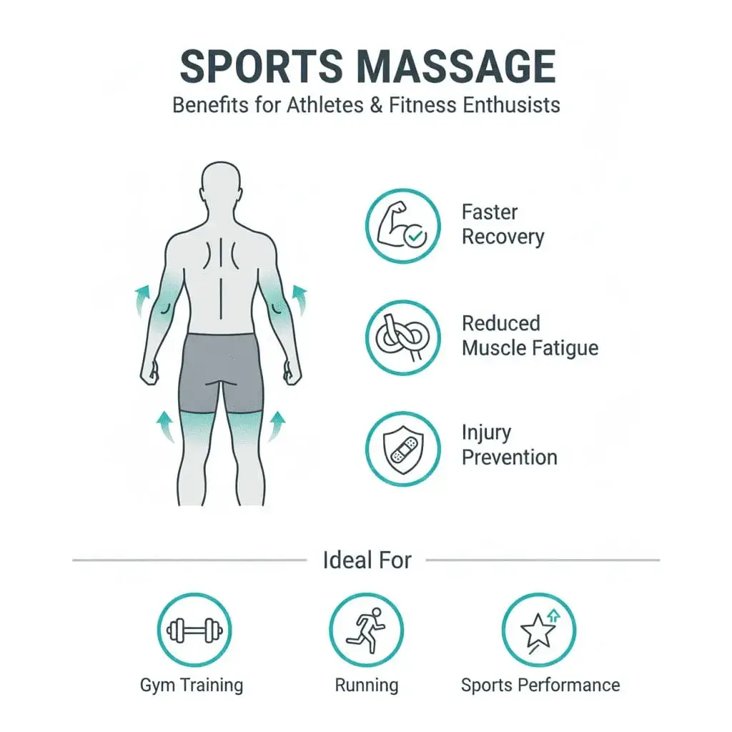 Professional sports massage therapist working on athlete leg muscles