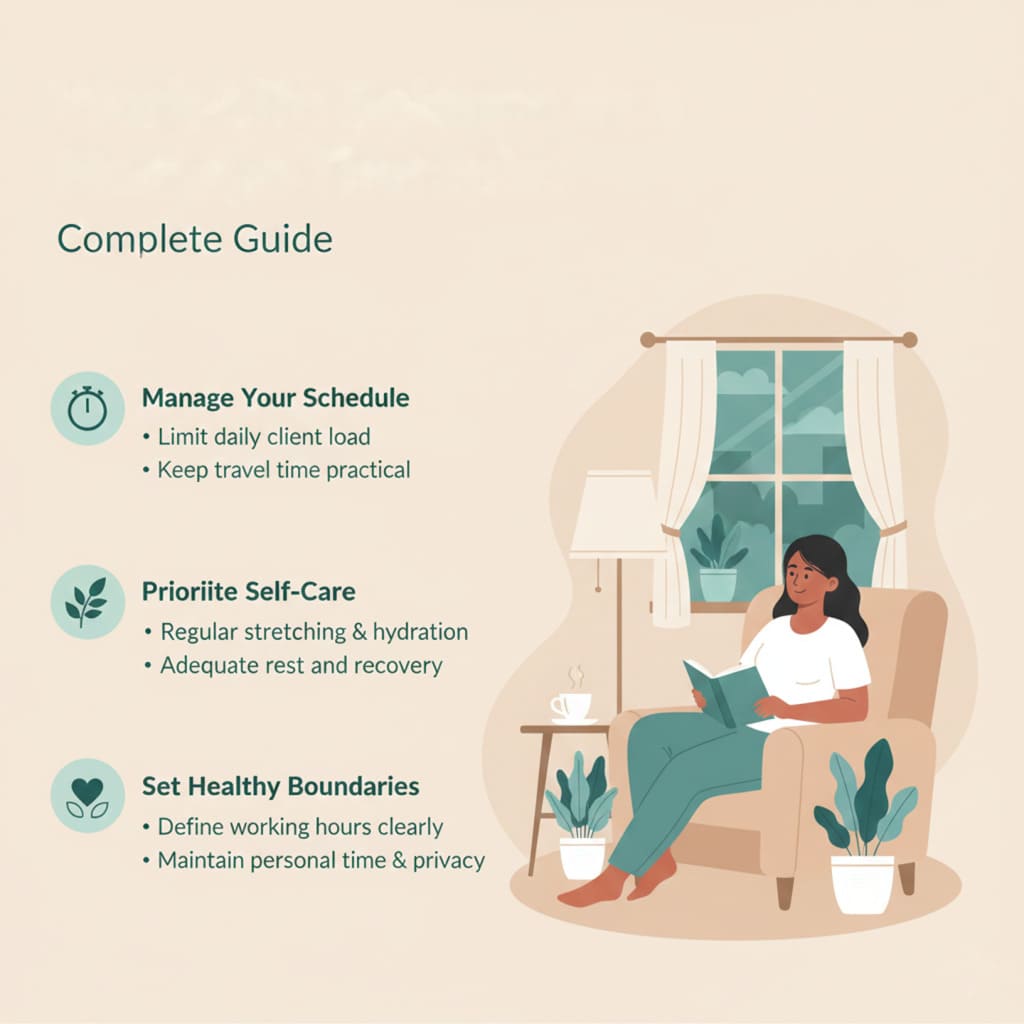 Relaxed massage therapist enjoying personal time after work